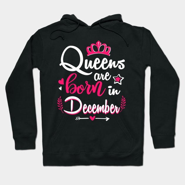 Women Queens Are Born In December Hoodie by Manonee